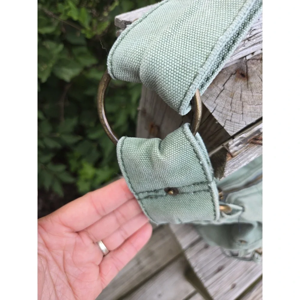 Vintage GAP Y2K Crossbody Shoulder Adjustable Denim Light Green Bag Gorpcore‎